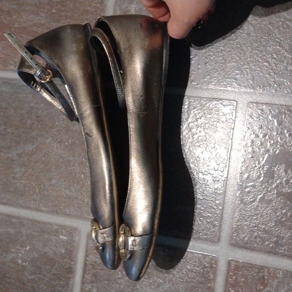 Gucci horses bit Gunmetal ankle strap ballet flats size 36.5C - Picture 5 of 12
